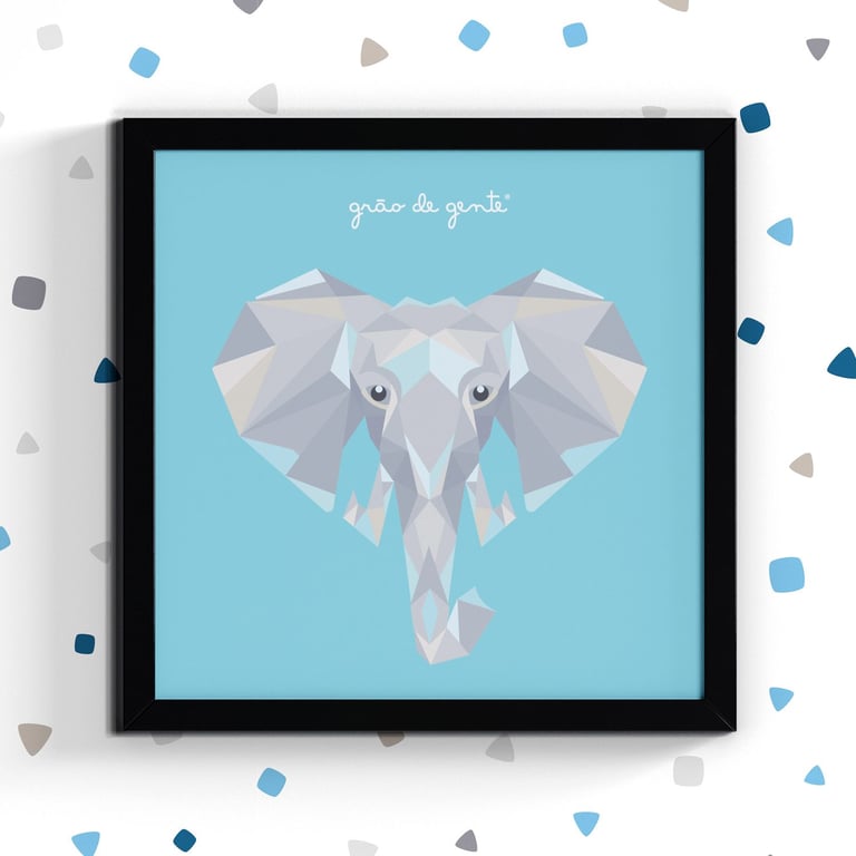 Quadro Elefante Geométrico 38cm