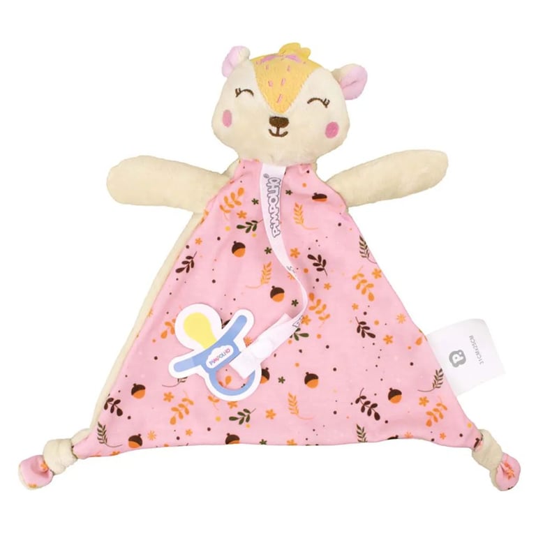 Naninha Pimpolho com Prendedor de Chupeta Esquilo