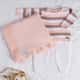 Saída Maternidade Tricot Casaquinho Listrado Rosa 03 Peças - imagem 1