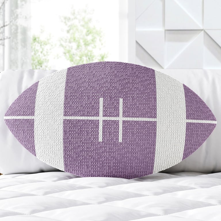 Almofada Tricot Bola de Futebol Americano Lilás