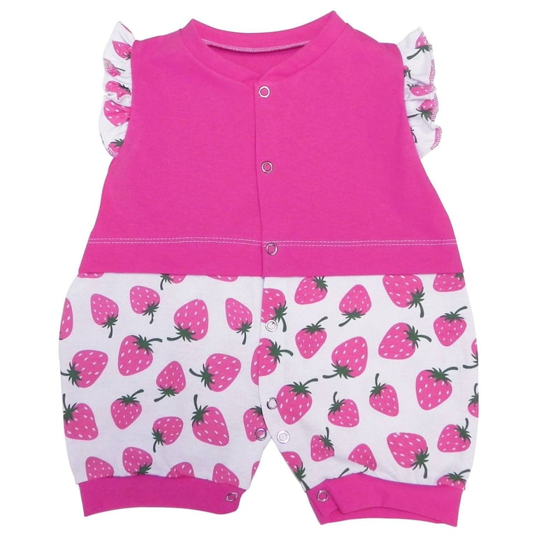 Macacão Mimo Moranguinho Pink 6 a 9 Meses