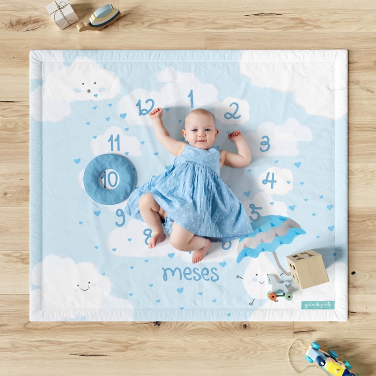 Tapete Mesversário Chuva de Amor Azul