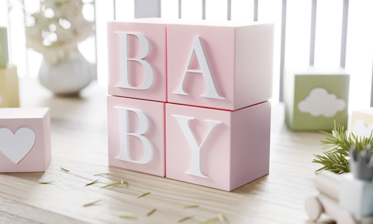 Cubo Decorativo Personalizado Letras do Alfabeto MDF Rosa 8cm