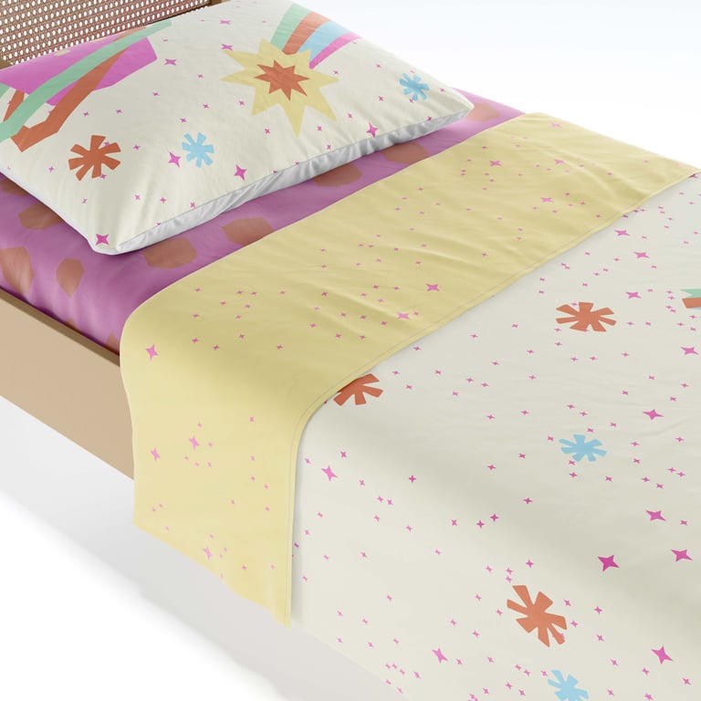 Jogo de Lençol Infantil Solteiro Meninas Astronautas — vista alternativa