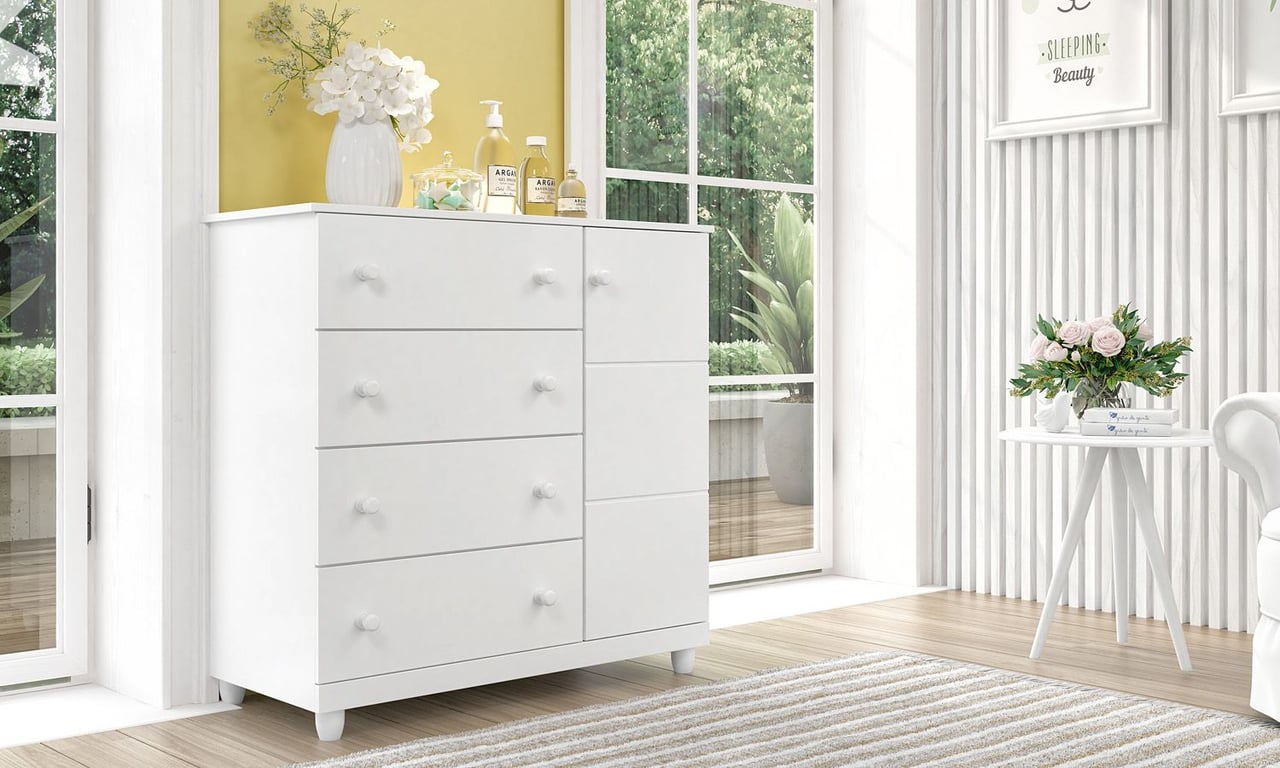 Cômoda Infantil Branco com Porta Premier