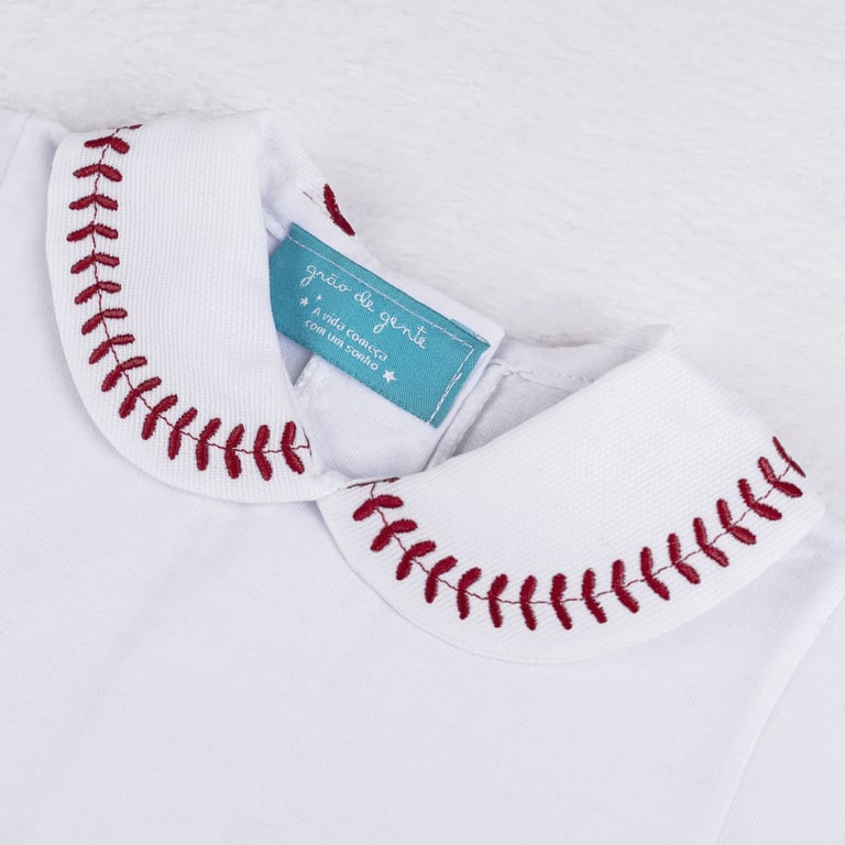 Body Manga Longa Bordado Gola Bebê Amarelo