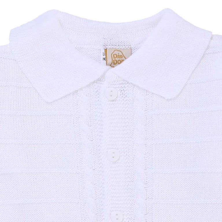 Saída Maternidade Din Don Trançada com Botões Azul Marinho — vista alternativa