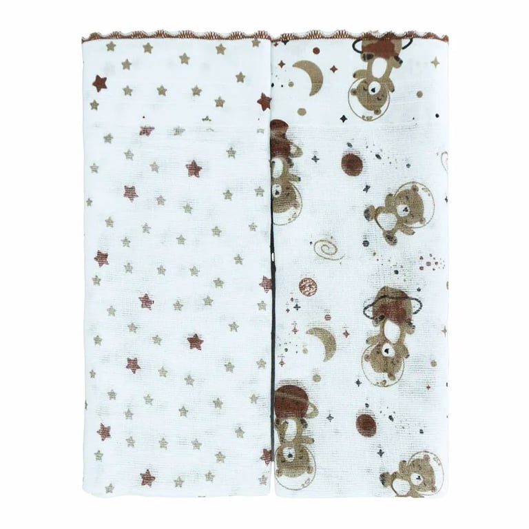 Kit Toalha Fralda Bublim Luxo Festonê Urso