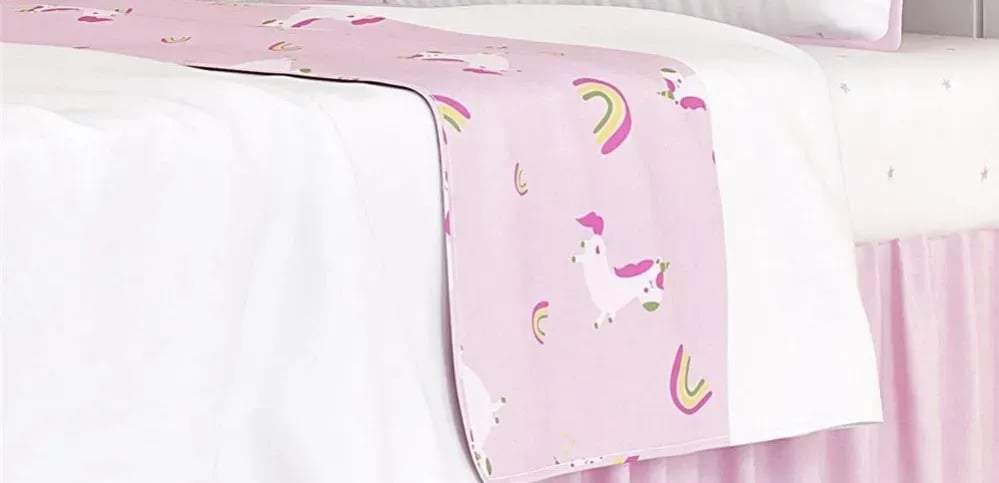 Jogo de Lençol Infantil Amiguinhas Unicórnio Rosa