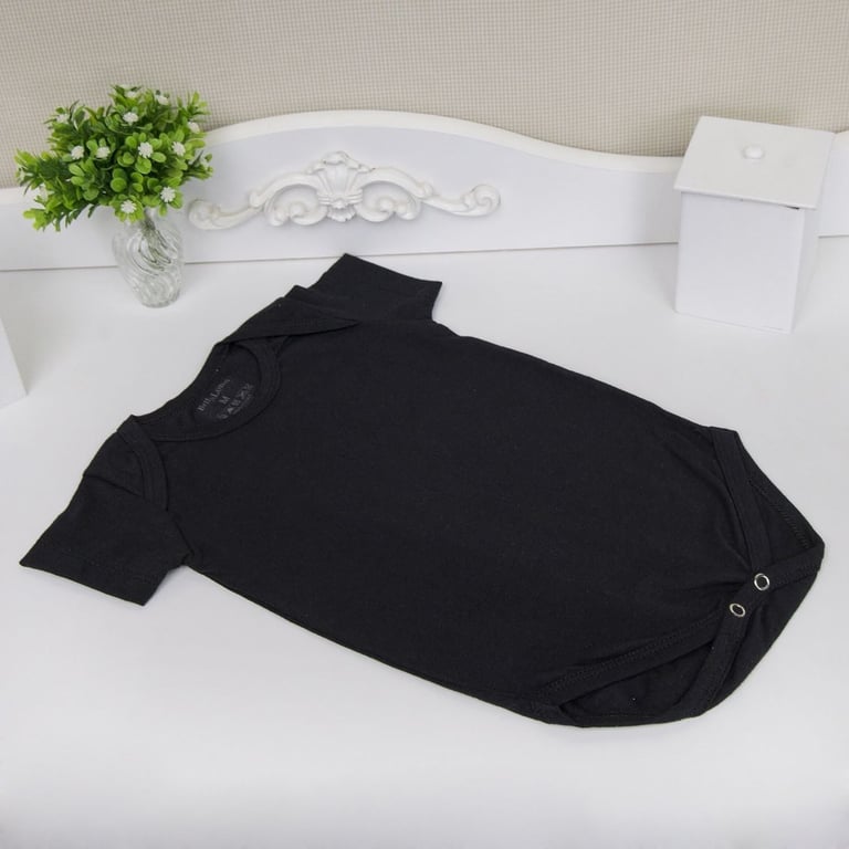 Body Manga Curta Liso Preto 9 a 12 Meses — vista alternativa