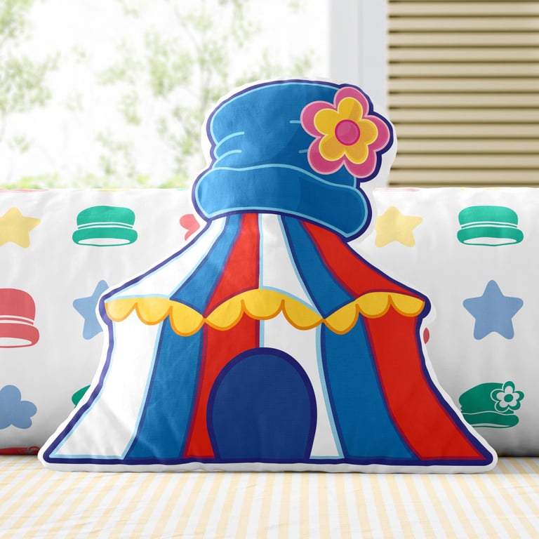 Almofada Tenda de Circo Azul e Branca Patati Patatá