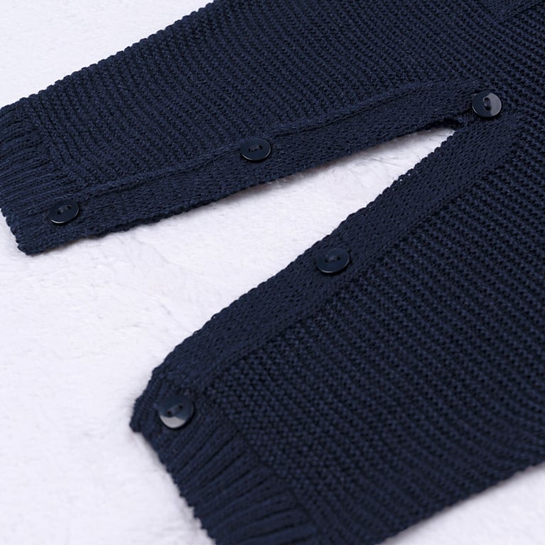 Macacão Tricot Bolsinhos Azul Marinho