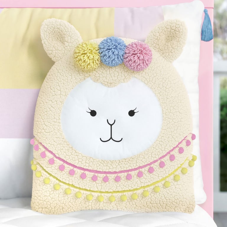 Almofada Amiguinha Lhama Pompom 31cm