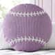 Almofada Redonda Tricot Bola de Beisebol Lilás - imagem 1