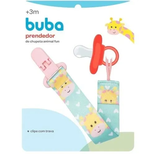 Prendedor de Chupeta Animal Fun Girafa