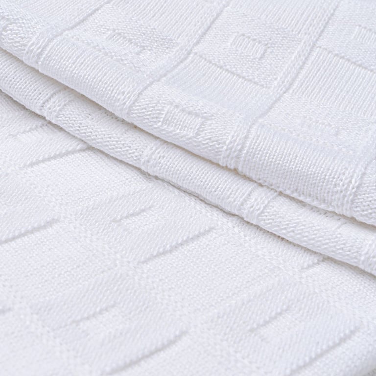 Manta Bebê Tricot Quadrado Perfeito Branco 80cm — vista alternativa