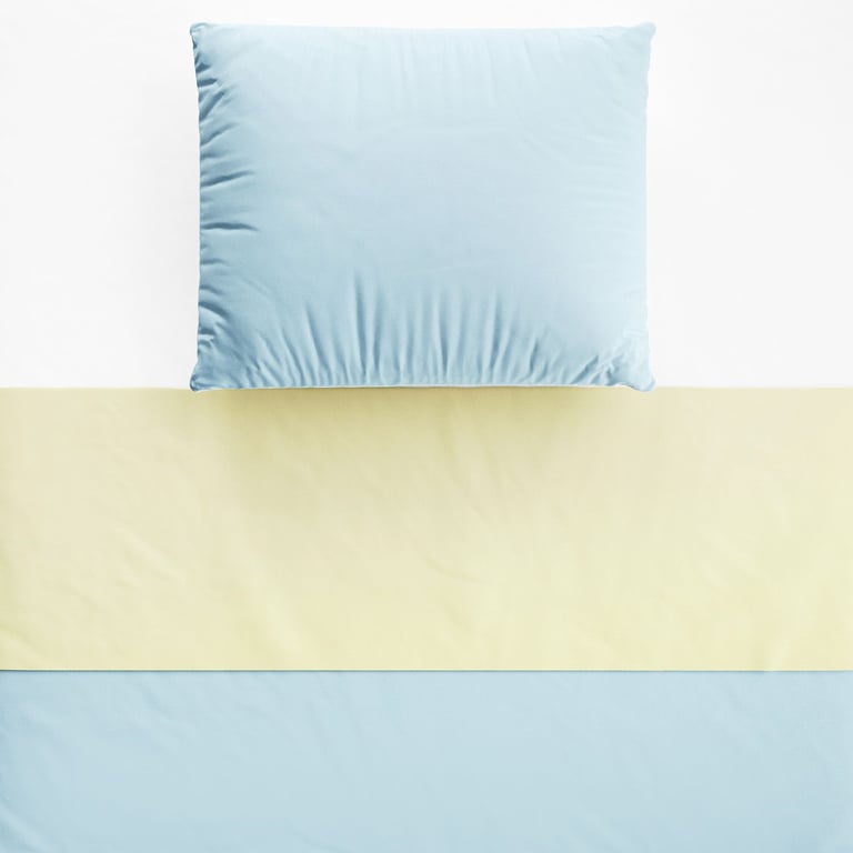 Jogo de Lençol Berço Azul e Amarelo 3 peças