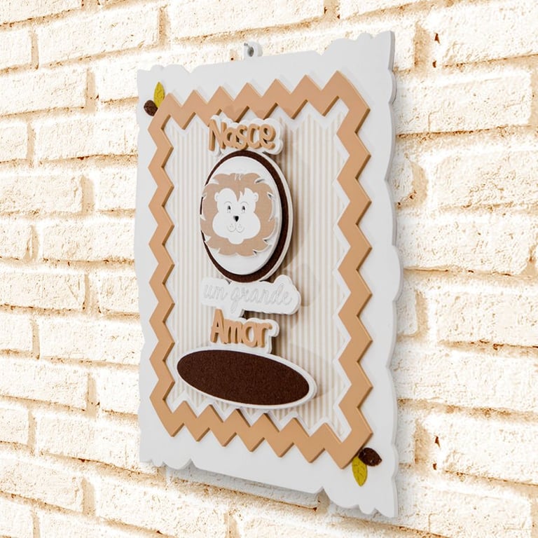 Porta Maternidade MDF Leãozinho 3D