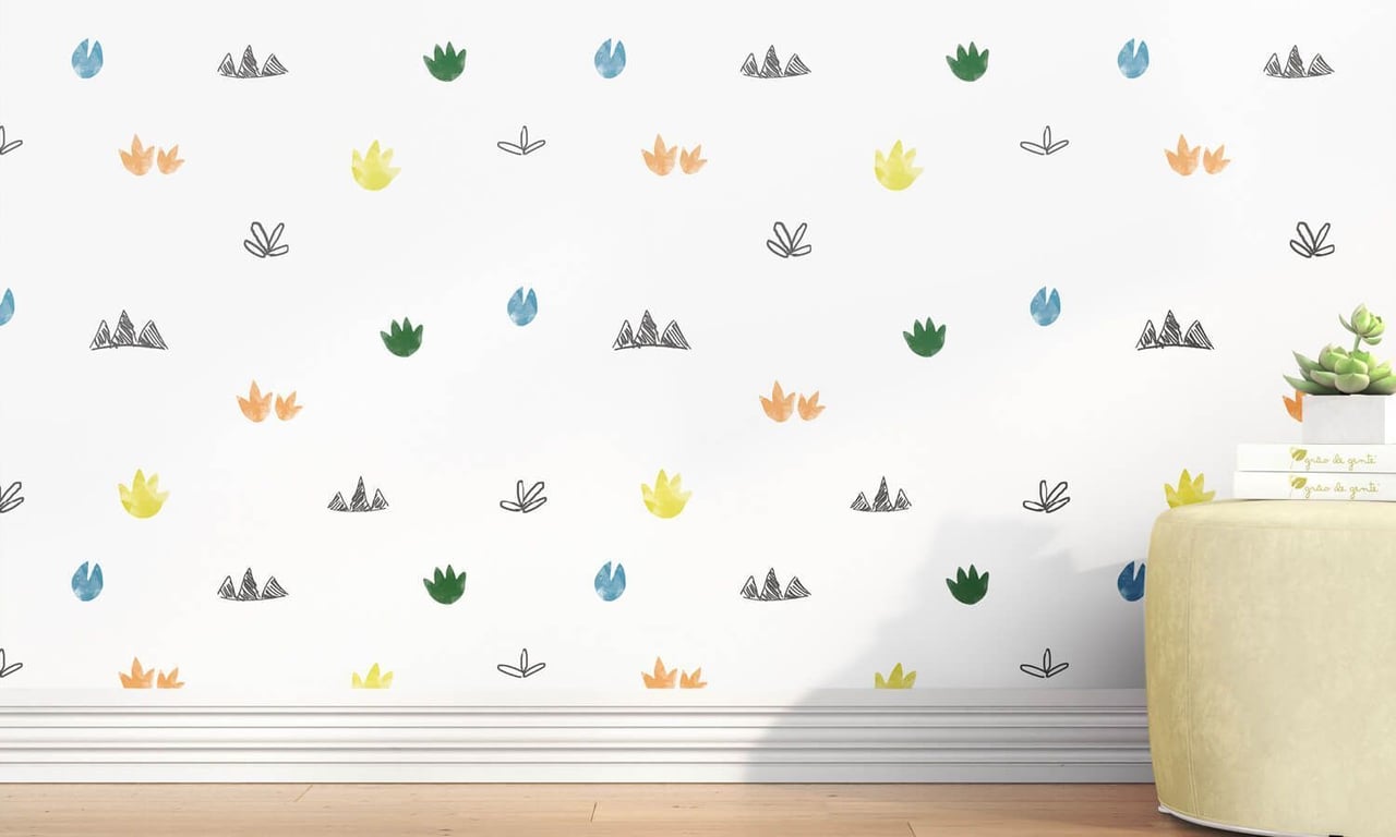 Papel de Parede Patinhas de Dinossauros 3m — vista alternativa