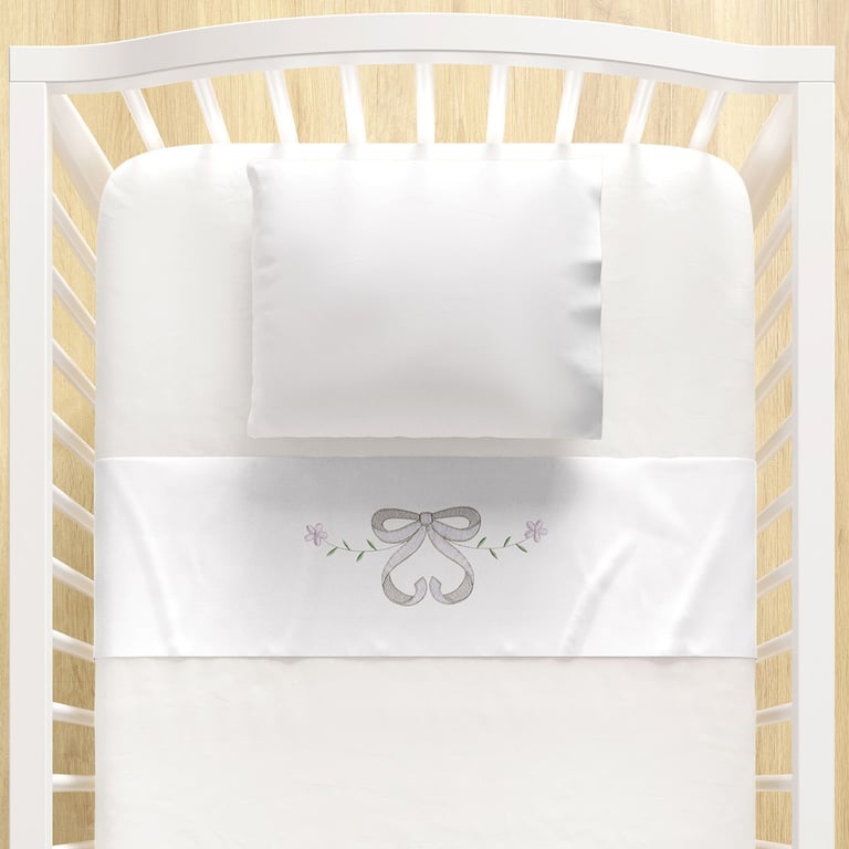 Jogo de Lençol Berço Bordado Sophia Provençal 3 peças