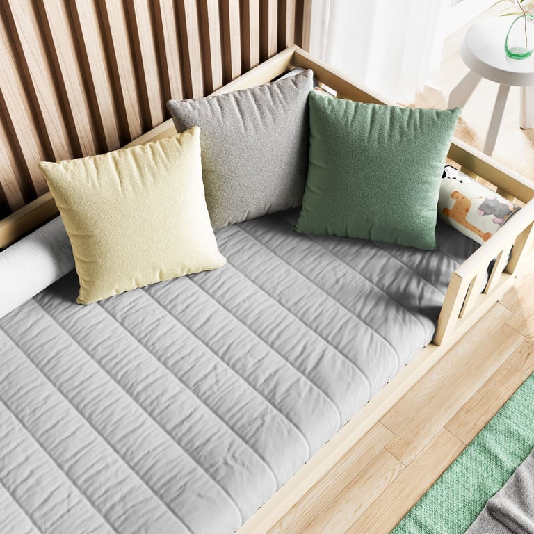 Edredom Solteiro Montessoriano Cinza