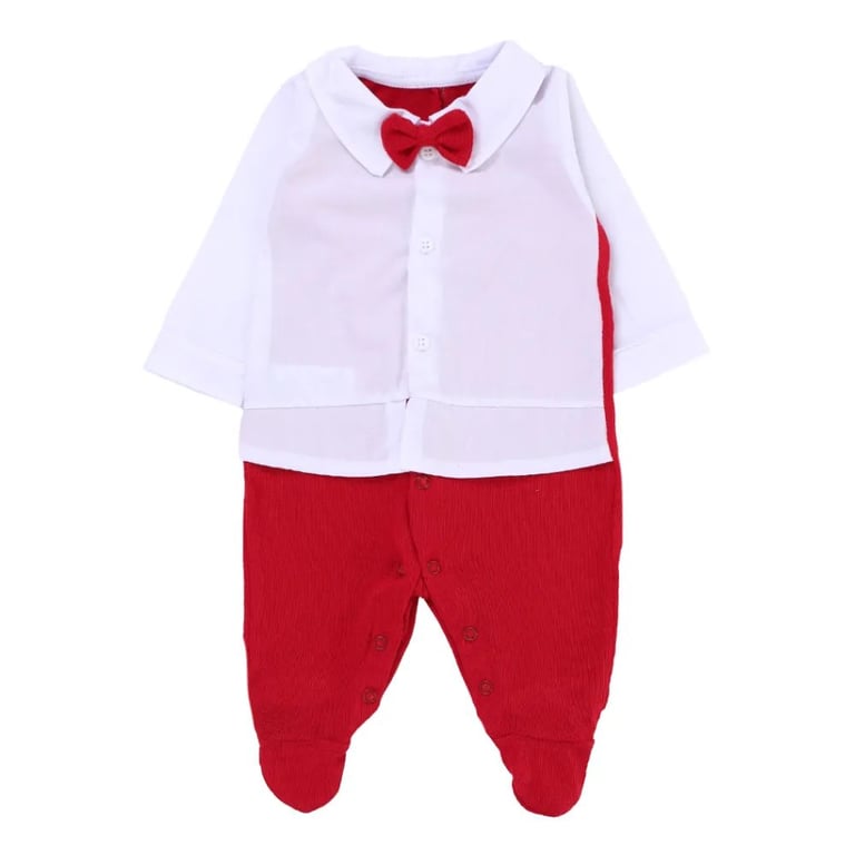 Saída De Maternidade Fofinho Com Gravata Borboleta Vermelho