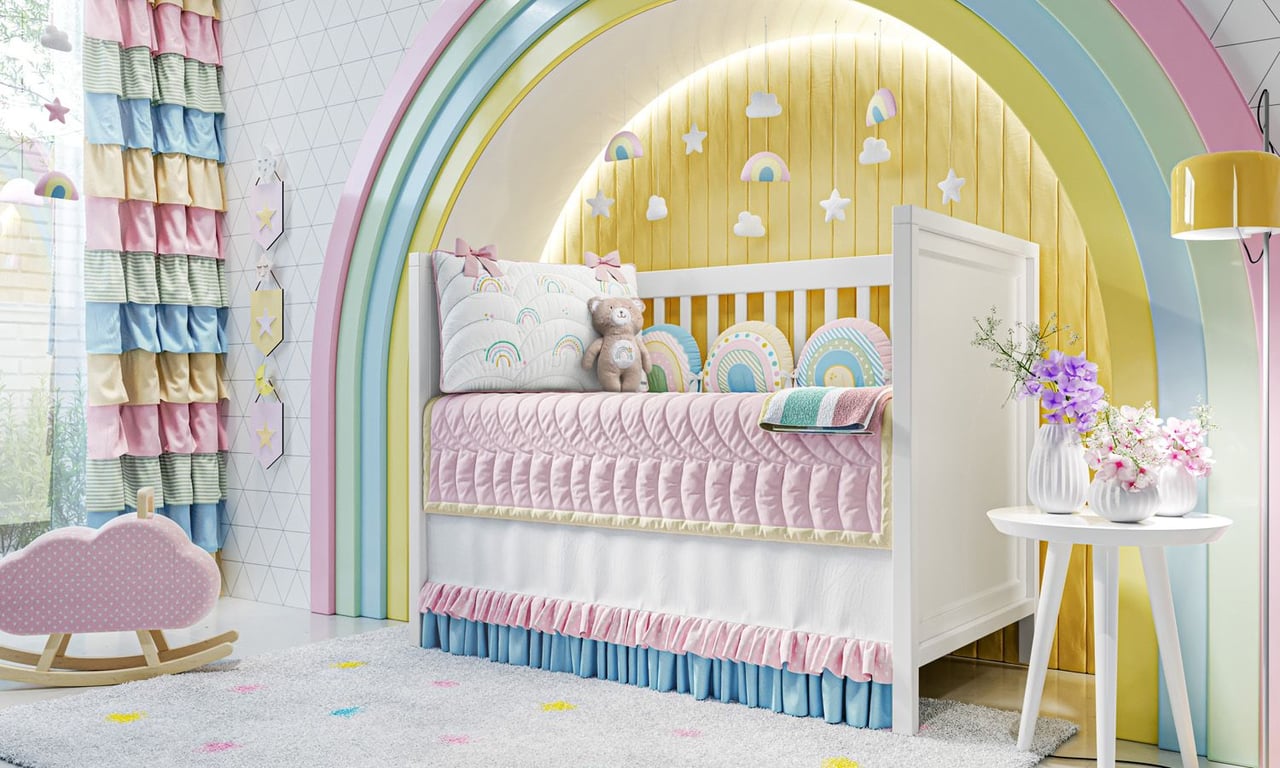 Kit Berço Arco-íris Patchwork — vista alternativa