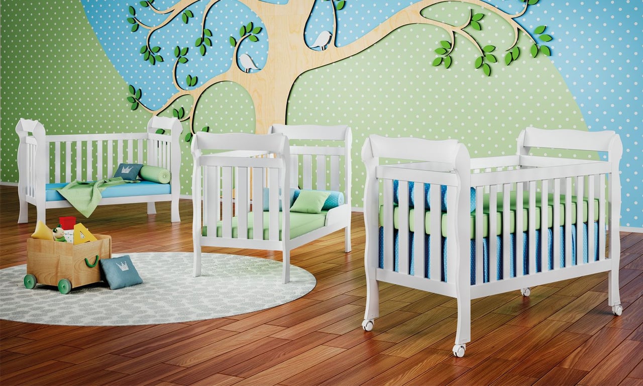 Berço Americano Branco Lila