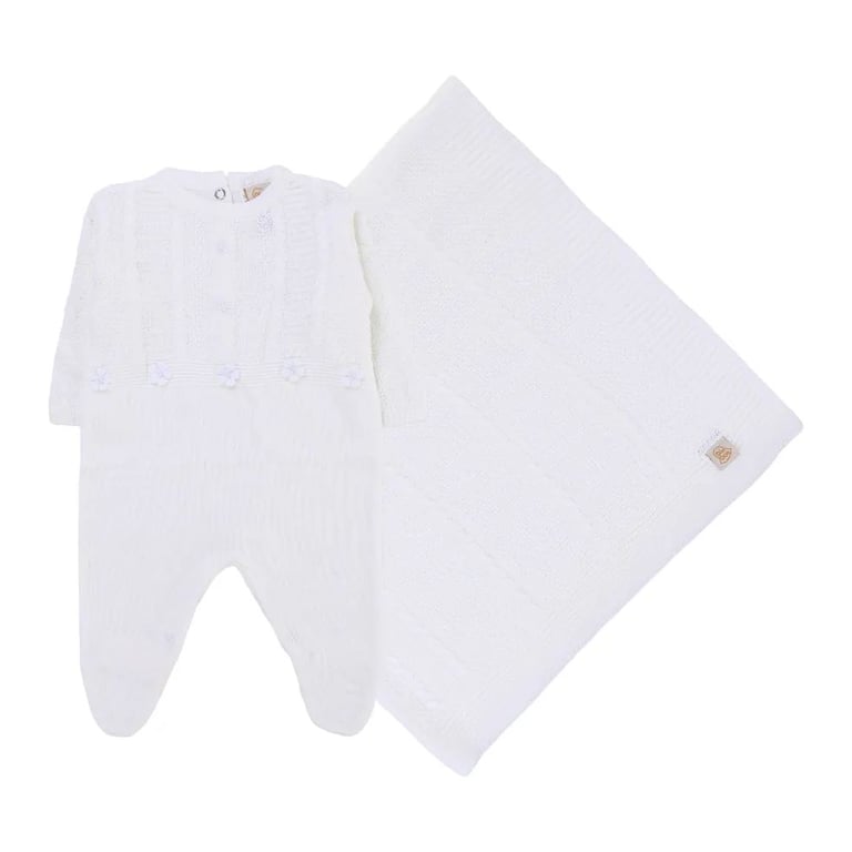 Saída Maternidade Din Don com Trança e Flores Off White