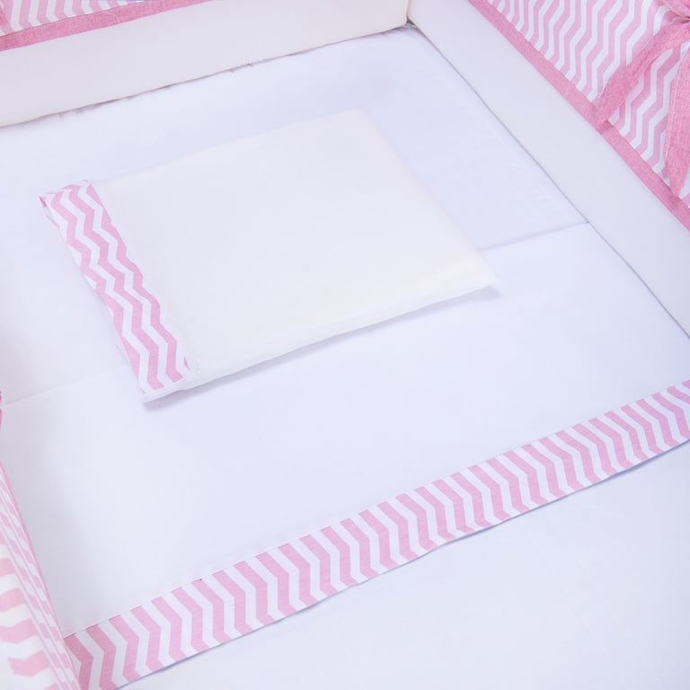 Kit Mini Berço Chevron Rosa — vista alternativa