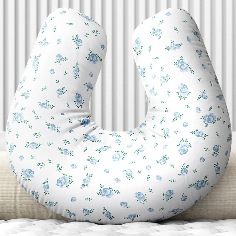 Almofada Amamentação Floral Liberty Azul
