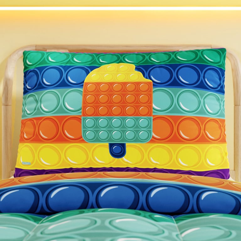 Fronha de Travesseiro Infantil Pop It Picolé Colorido
