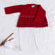 Saída Maternidade Tricot Vestido com Pérolas Vermelho 02 Peças - imagem 4