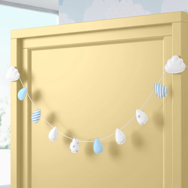 Varal de Berço Gotinhas e Nuvens 90cm