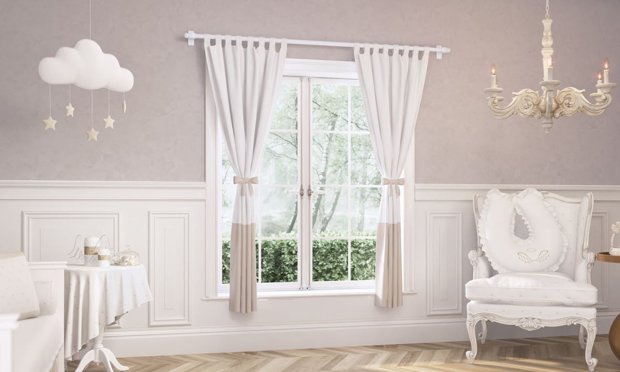 Cortina para Varão com Laço Bege