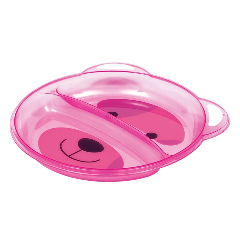 Pratinho com Divisórias Ursinho Rosa