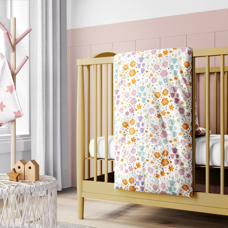 Edredom de Berço Buquê de Flores Colorido — vista alternativa