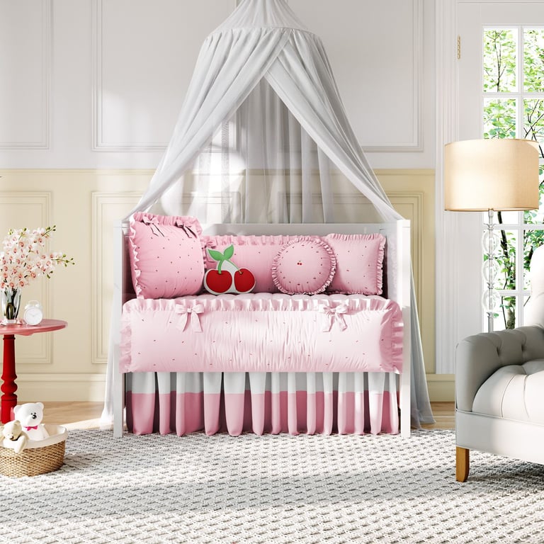 Kit Berço Cerejinhas Rosa