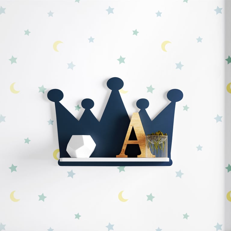 Prateleira MDF Coroa Azul Marinho