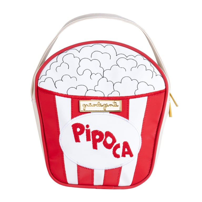 Lancheira Infantil Pipoca Branco e Vermelho 21cm — vista alternativa