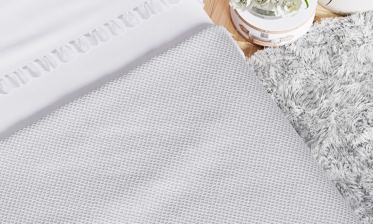 Manta Tricot Colmeia Cama Maternidade Branco 2,55M