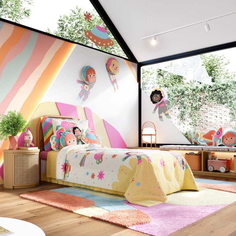 Almofada Redonda Astronauta Alice Meninas Astronautas — vista alternativa