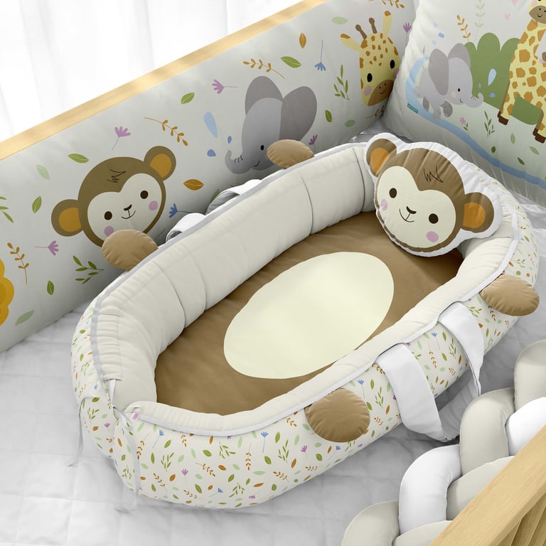 Ninho para Bebê Redutor de Berço Macaquinho Selva Baby 80cm — vista alternativa