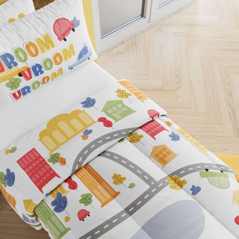 Edredom Infantil Pista Carrinhos