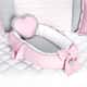 Quarto de Bebê Completo Trança Nuvem Coração Rosa 16 Peças - imagem 4