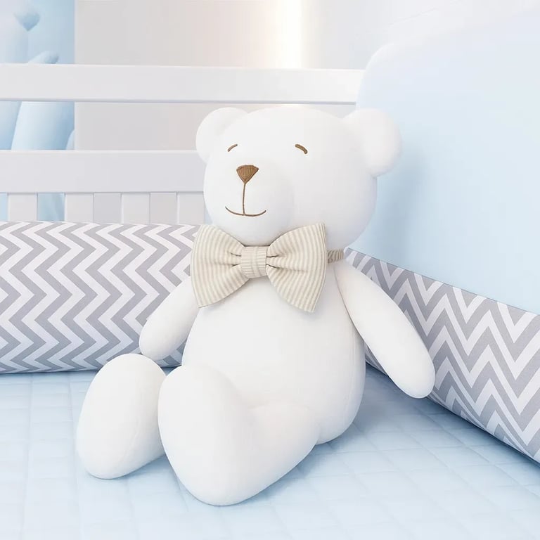 Urso Gravata Xadrez Cáqui 25cm