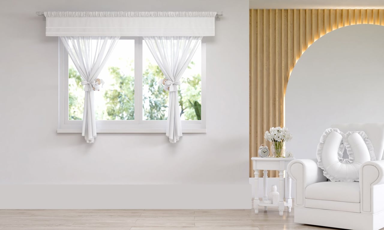 Cortina Branco Clássico 1,50m