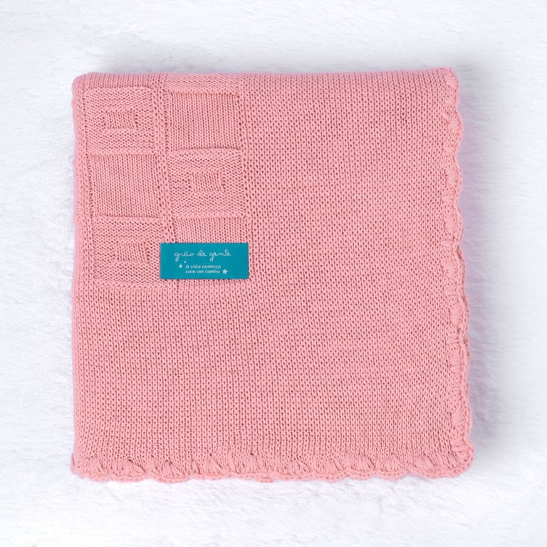 Manta Bebê Tricot Quadrado Perfeito Branco 80cm