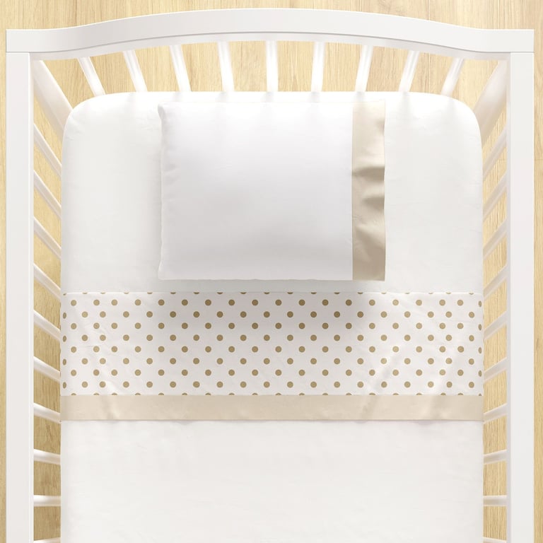 Jogo de Lençol Berço Poá Bege 3 peças