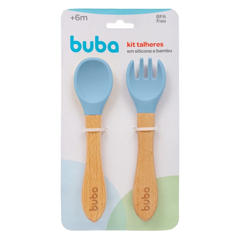 Kit Talher de Silicone e Bambu Azul — vista alternativa